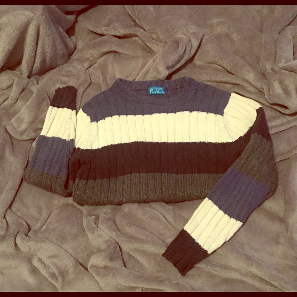 Blue white Navy and gray boys sweater